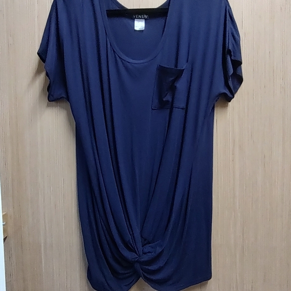 Venus Navy blue draped front tunic. New. Size large. - Picture 15 of 15